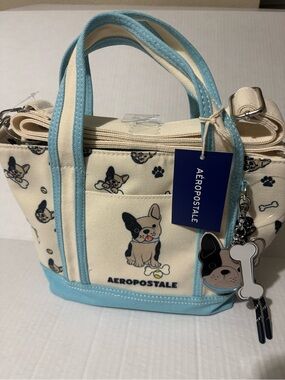 AEROPOSTALE Aero French bulldog canvas tote  BNWT